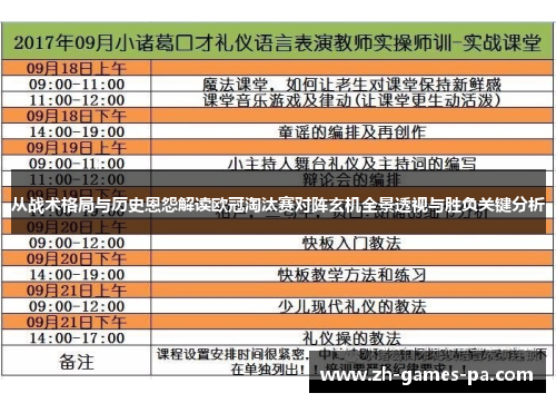 从战术格局与历史恩怨解读欧冠淘汰赛对阵玄机全景透视与胜负关键分析 从战术格局与历史恩怨解读欧冠淘汰赛对阵玄机全景透视与胜负关键分析